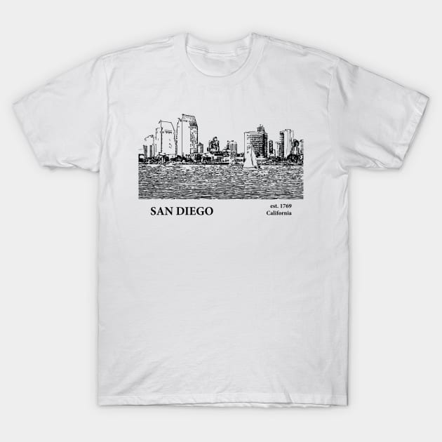 San Diego - California T-Shirt by Lakeric